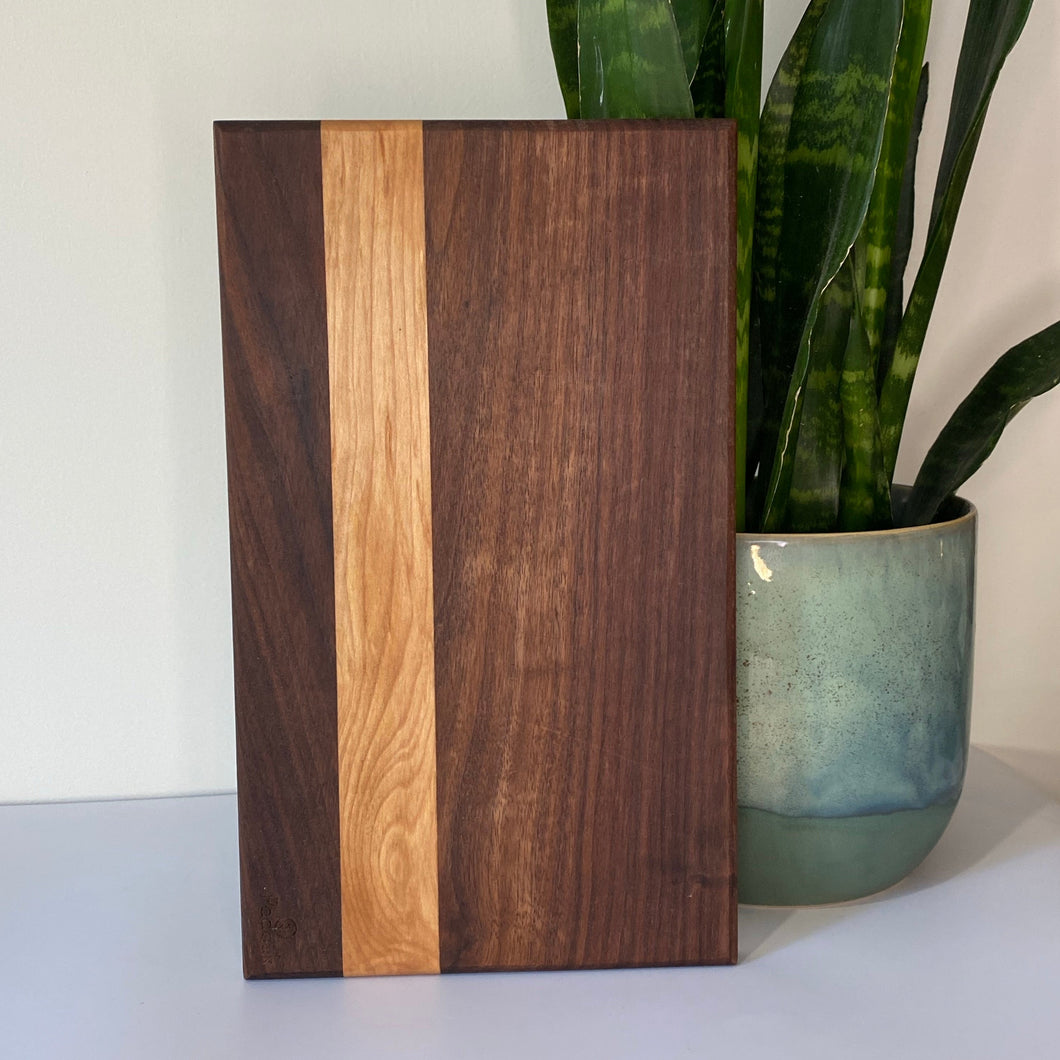 A Gift of Wood Wooden Cutting Boards - Moonscape Design | Black Walnut and Oak | Wisconsin Made